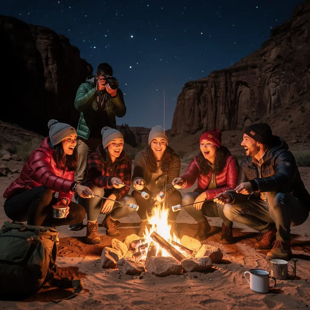 Захватывающий закат над Зионским каньоном, окрашивающий небо в оранжевые тона