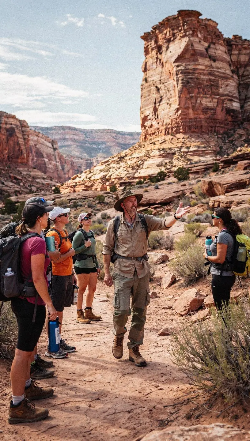 Панорамный вид на каньон с высоты, демонстрирующий его величие