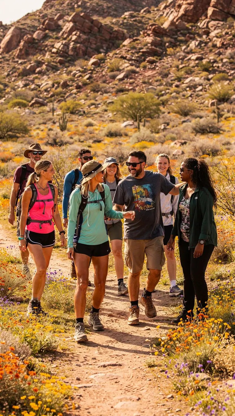 Исследование каньона Зион с высокими скальными образованиями на фоне яркого неба.